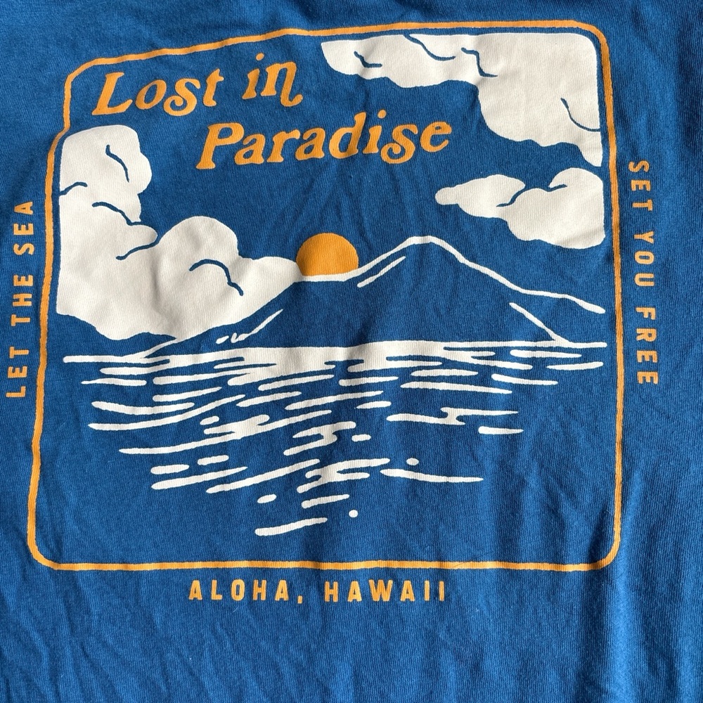 Blue 'Lost in Paradise' Graphic Tee